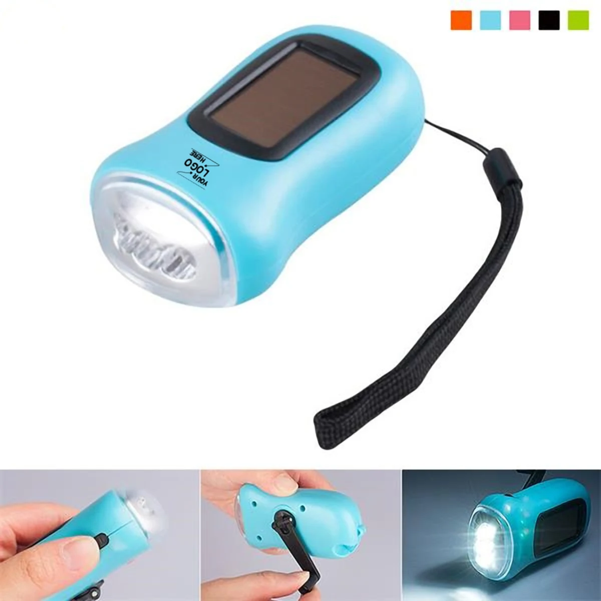 Solar Hand Crank Emergency Flashlight 1