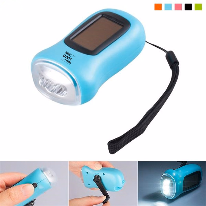 Solar Hand Crank Emergency Flashlight
