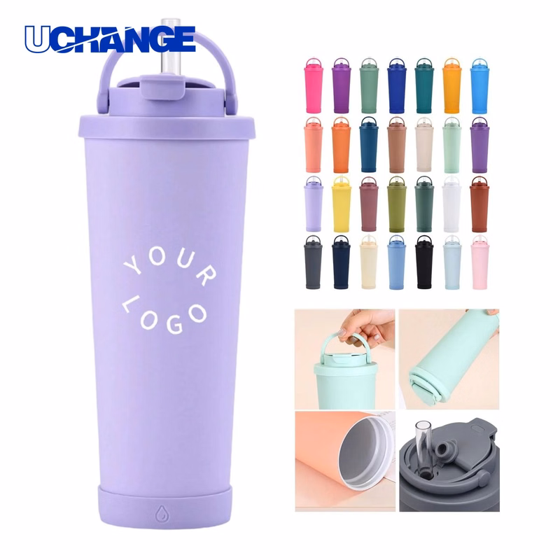 28oz Dual-Drinking Stainless Steel Milk Tea Cup MOQ 50
