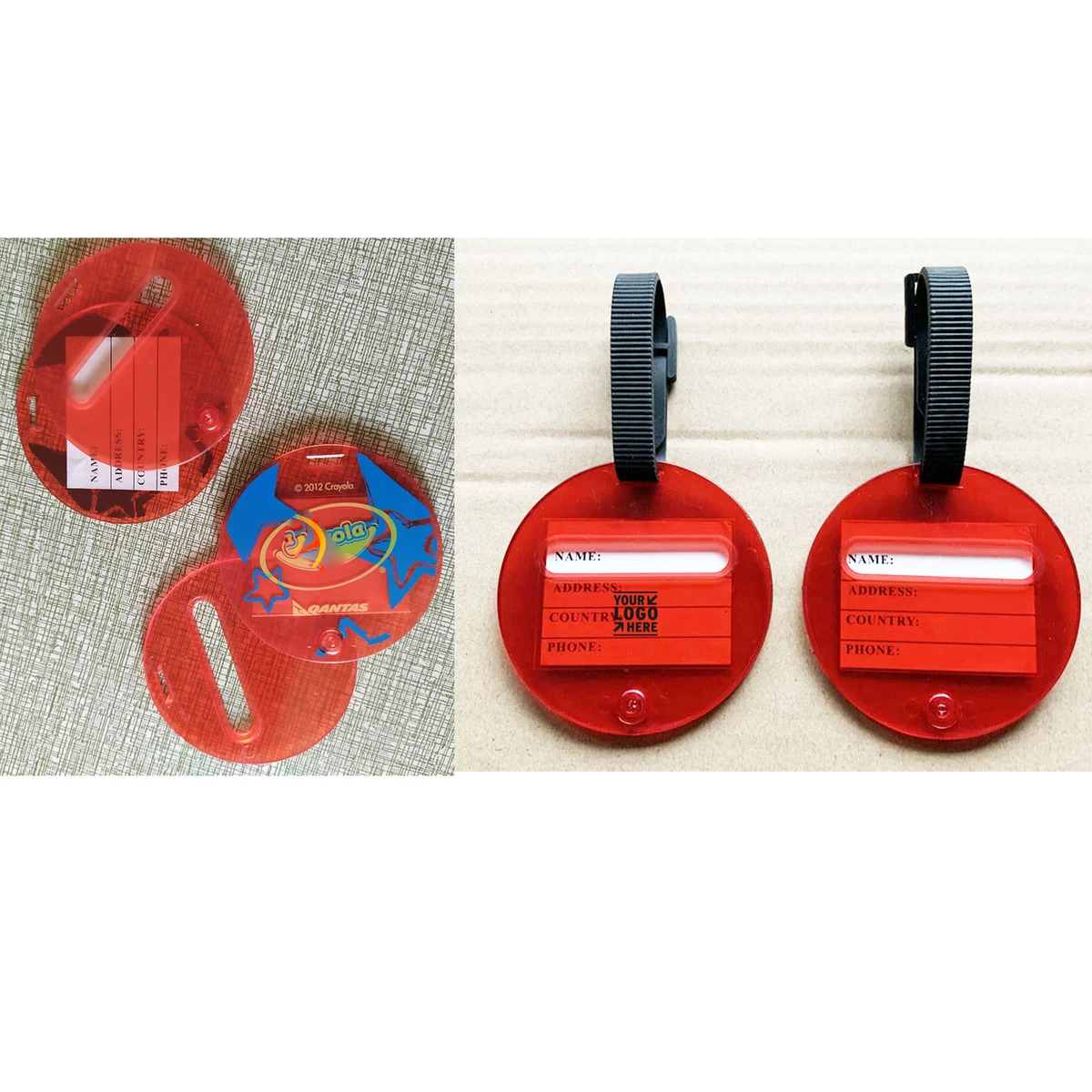 Plastic Oval Shaped Travel Key Luggage Tag 1