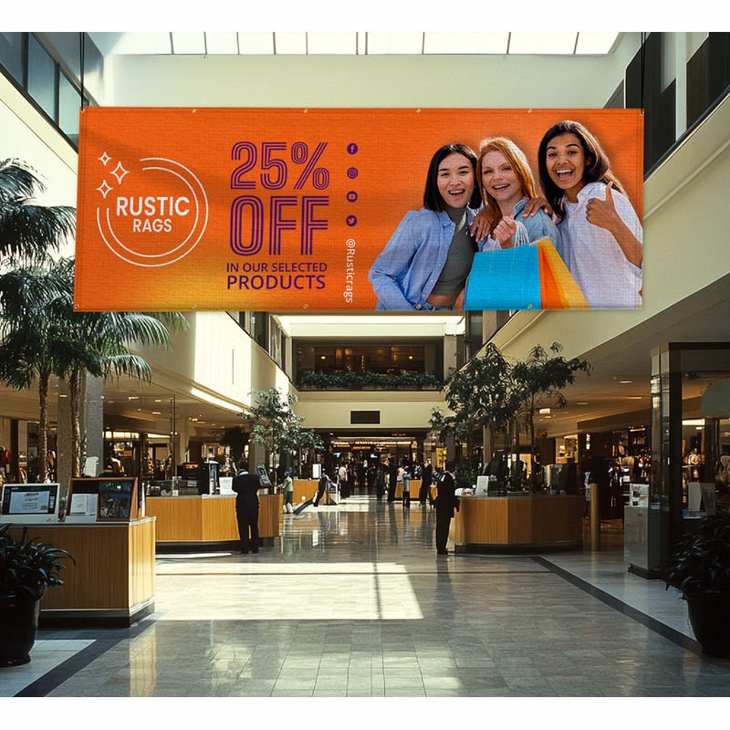 Canvas Banners with Top and Bottom Pole Pocket (1 Ft x 1 Ft)