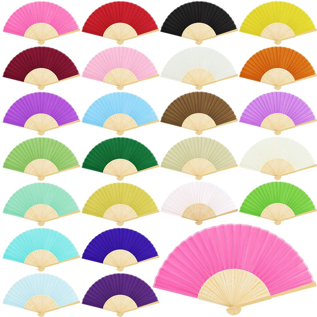 Full Color Paper Folded Bamboo Fan 1