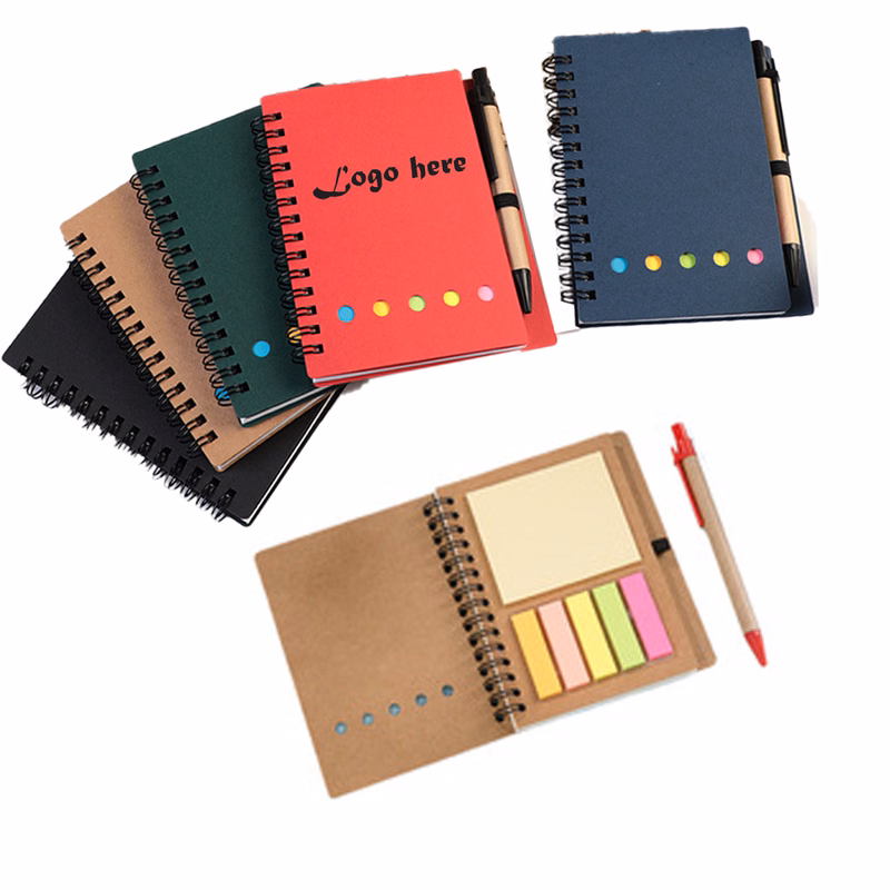 Loose-leaf Kraft Paper Sticky Flag Jotter Note Pad 5.3"L X 4.1"W