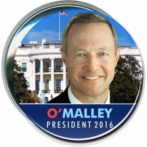 O'Malley, President, 2016, White House, Political Button