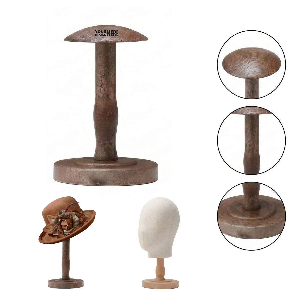 Wooden Hat Display Stand Support 1