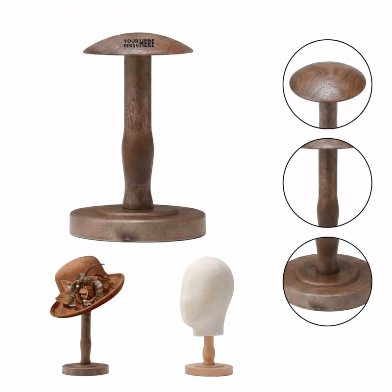 Wooden Hat Display Stand Support