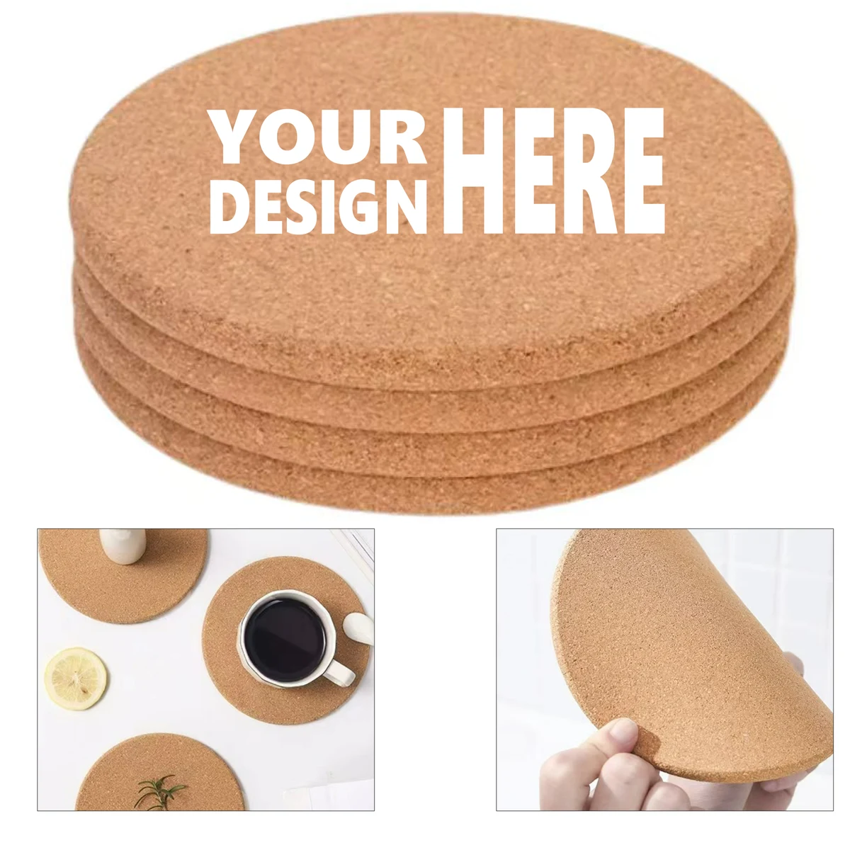 Round Cork Drink Coaster 1