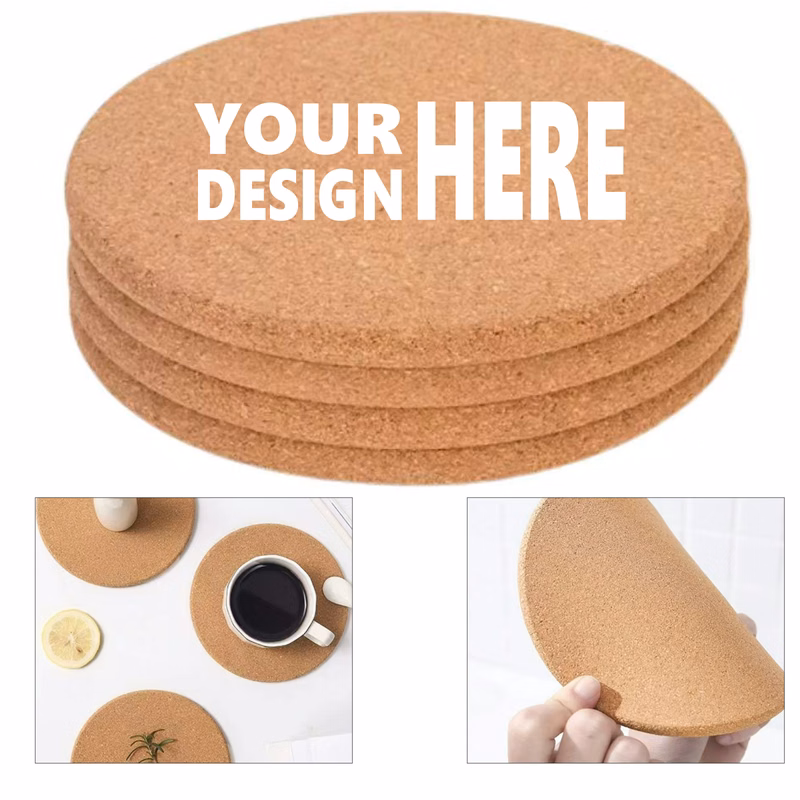 Round Cork Drink Coaster