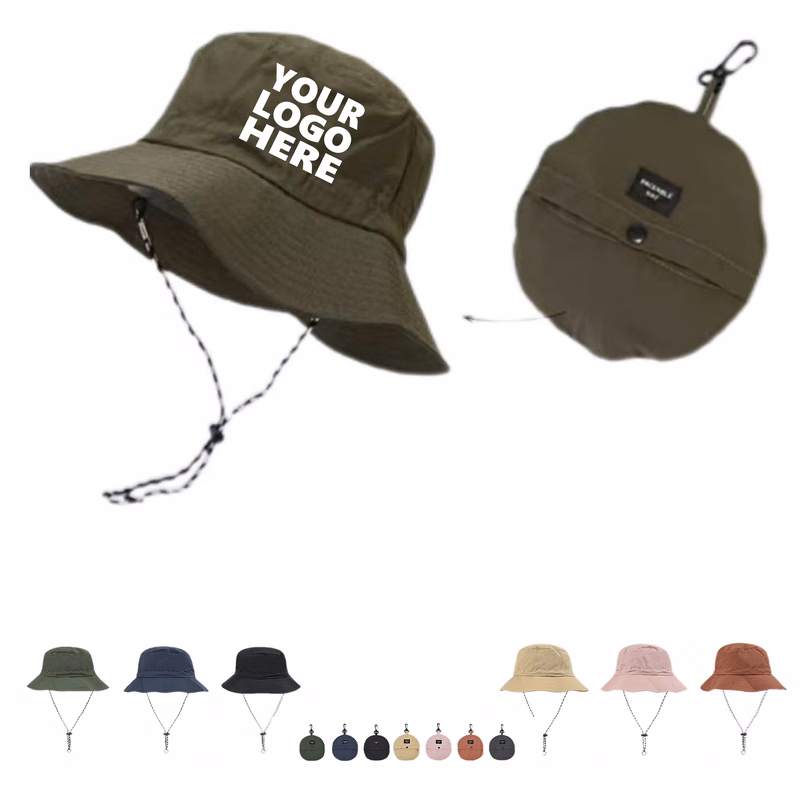 Stowable Fisherman's Hat with Drawstring