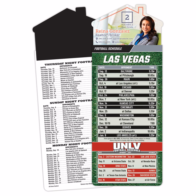 Magna-Card House Shape Magnet Football Schedules (3.5x9)