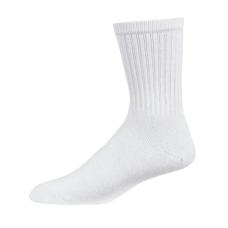 Youth Crew Sports Socks - White Size 6-8 1