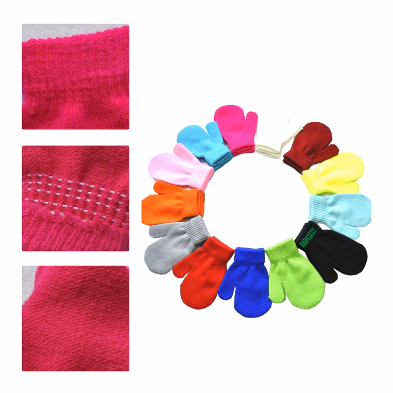 MOQ 50 Winter Baby Knitted Mittens