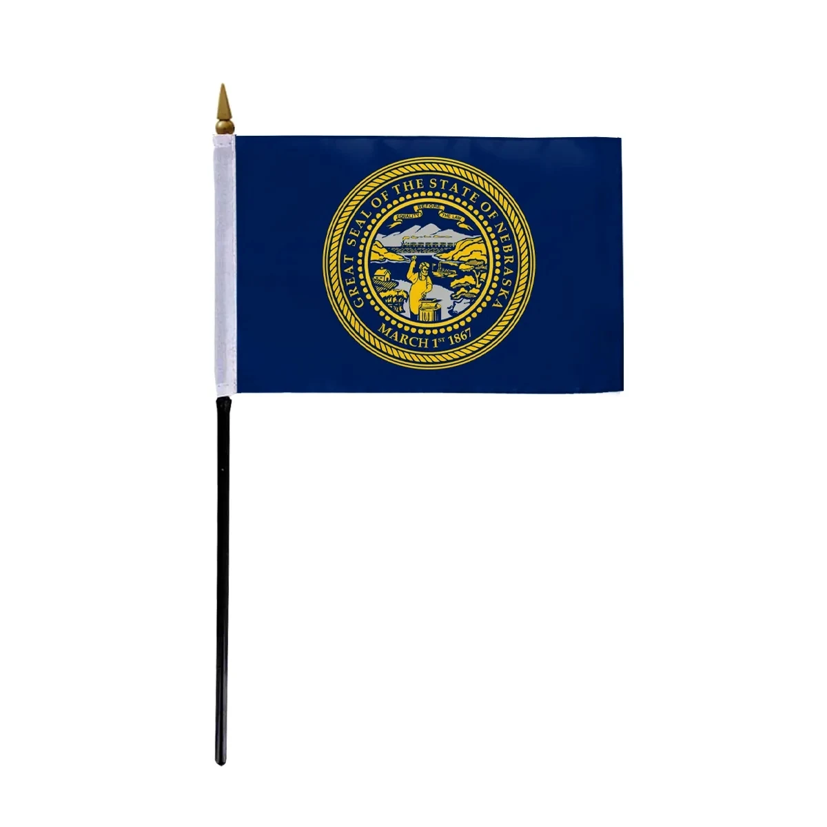 4"x6" & 12"x18'' Nebraska ePoly Printed Stick Flags 1