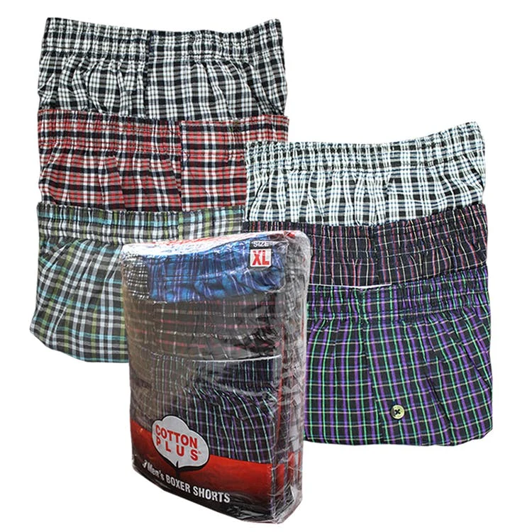 Cotton Plus Men's Boxer Shorts - Assorted 5XL 3 Pack 1