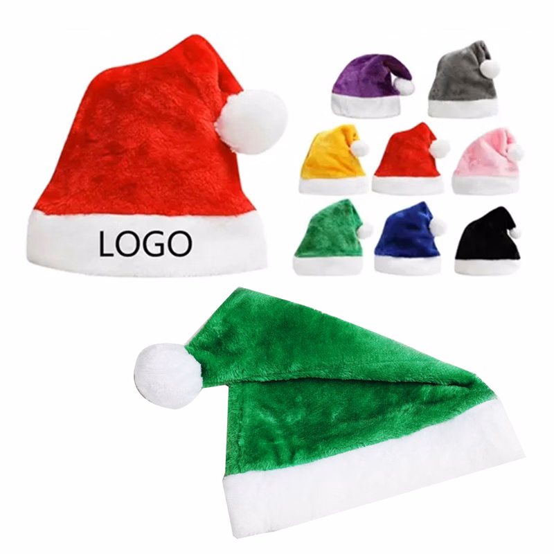 Fuzzy Plush Christmas Santa Hats