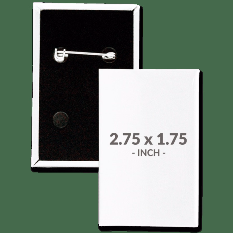 2.75 X 1.75 Inch Rectangle Custom Buttons