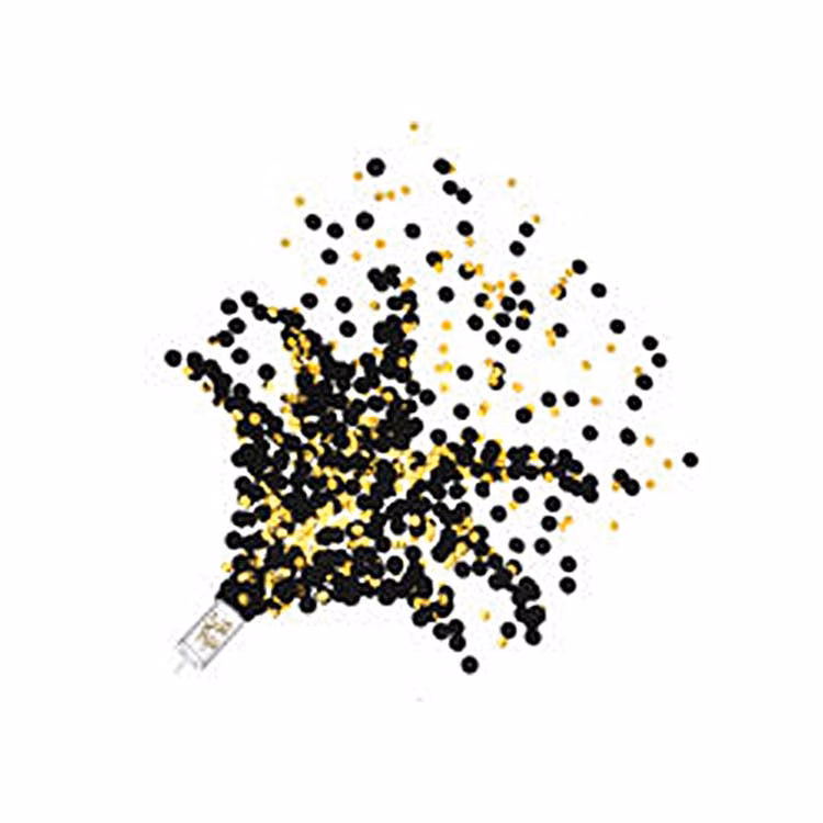 Push Up Confetti Poppers - Black & Gold 8 Pack