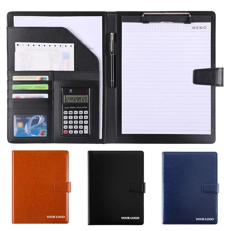 PU Leather Calculator Clipboard A4 File Filler 1