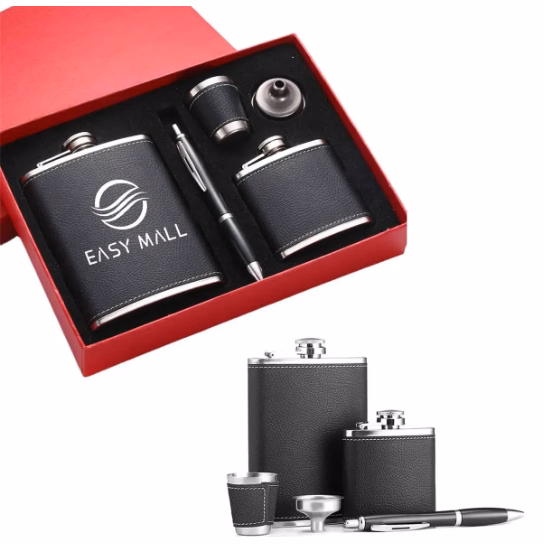 Stainless Steel Wine Flask Gift Set