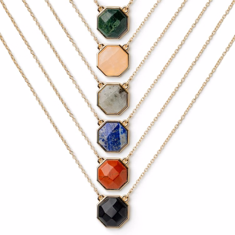 Terra Stone Intentions Pendants - 16" Chain 6 Stones