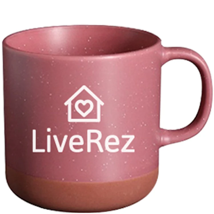 13 Oz. Satin Finish Phoenix Deep Rose Satin Finish Mug with Unglazed Bottom 1