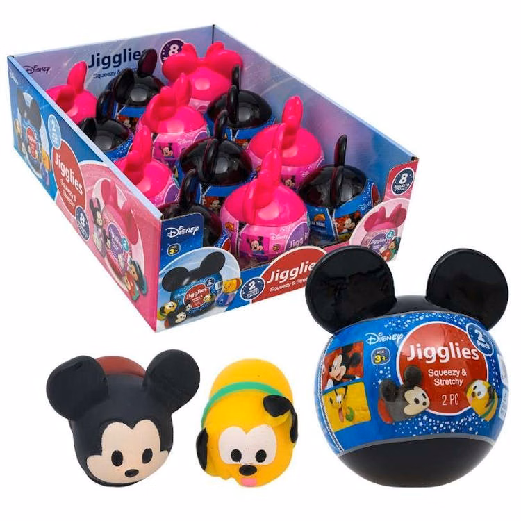 Disney Jigglies Squeeze and Stretch Toys Assorted - 2 Pack