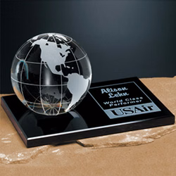 Continental Globe on Glass Base