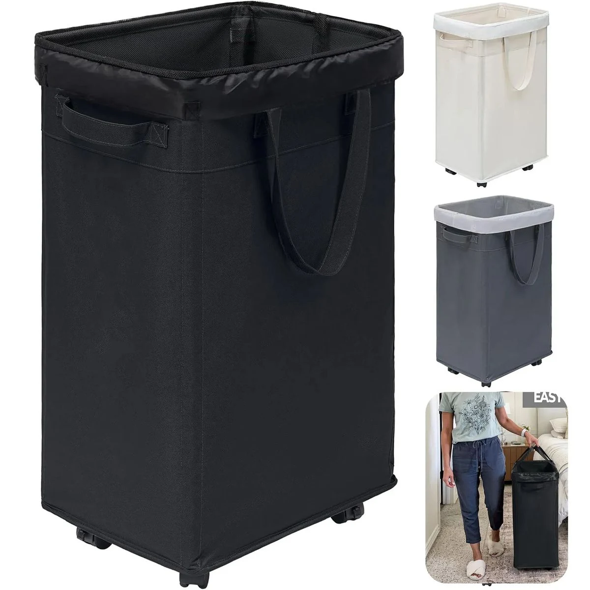 Foldable Laundry Baskets with Removable Wash Bags 1