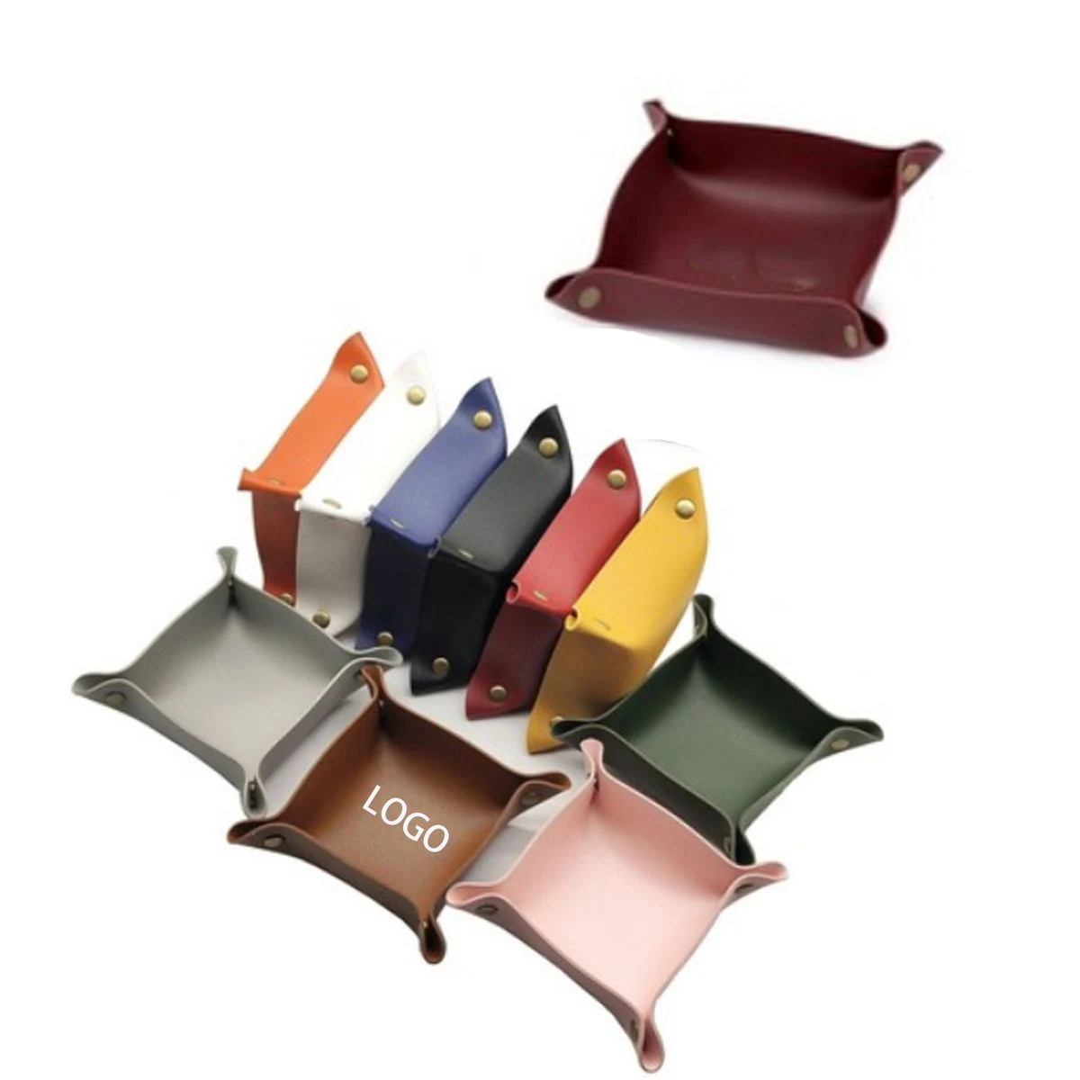Foldable PU Leather Tray Valet Tray for Travel 1