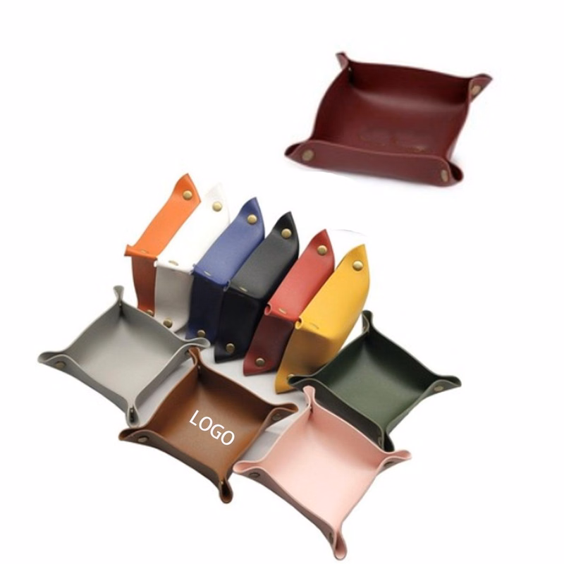 Foldable PU Leather Tray Valet Tray for Travel