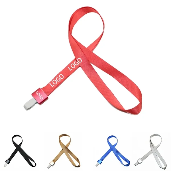 Custom Nylon Neck Lanyard With Premium Aluminum Buckle — Durable ID Badge Strap 1