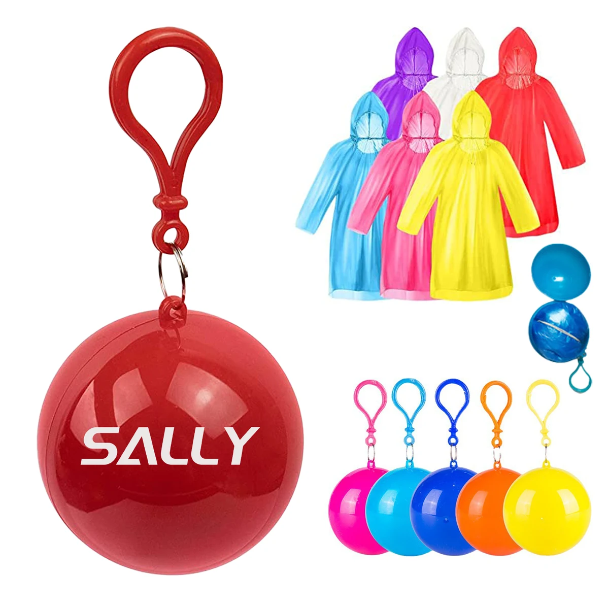 Keychain Ball Poncho Disposable Raincoat 1