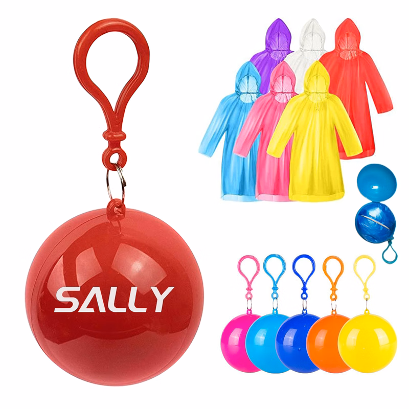 Keychain Ball Poncho Disposable Raincoat