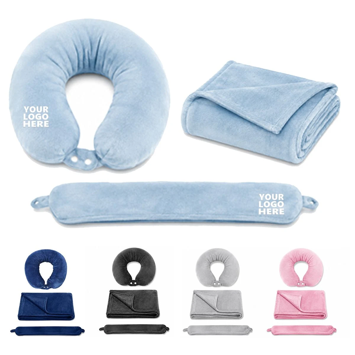 MOQ25 Flannel Foldable Blanket Cushion Travel Set 1