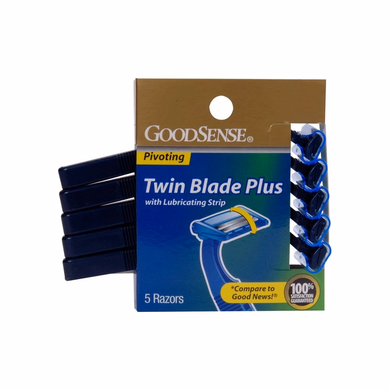 Twin-Blade Pivoting Razors - Lubricating Strip 5 Pack