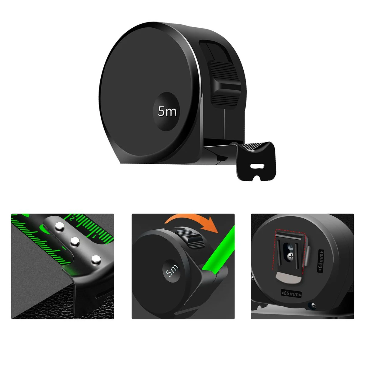 Fluorescent Locking Tape Measure 1