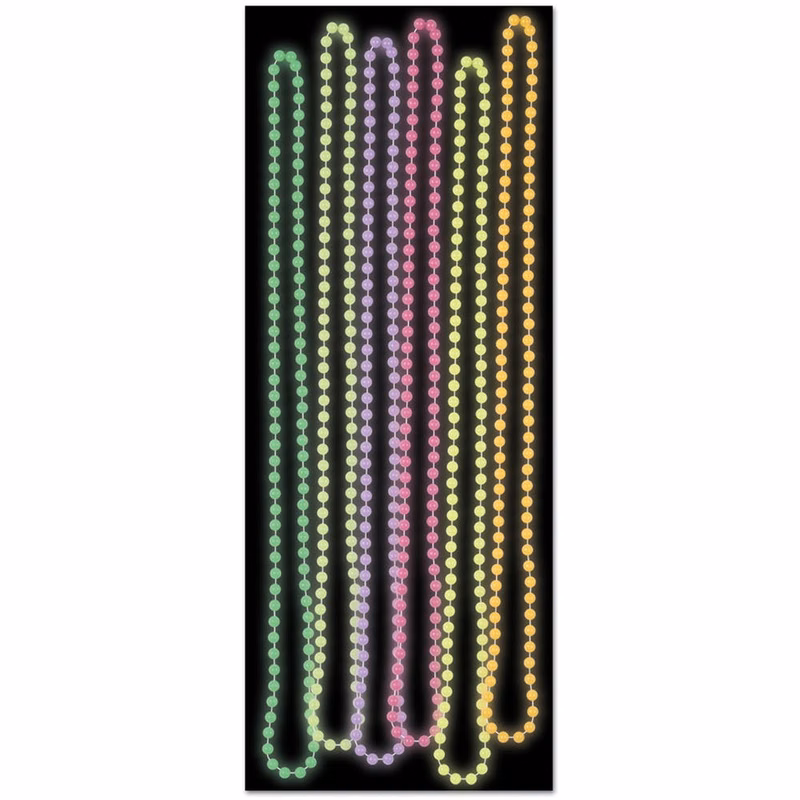 Party Beads - Assorted Colors 33" 6 Pack