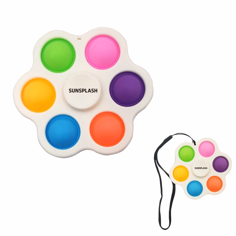 Rainbow 6 bubbles spinnerswith hanging rope