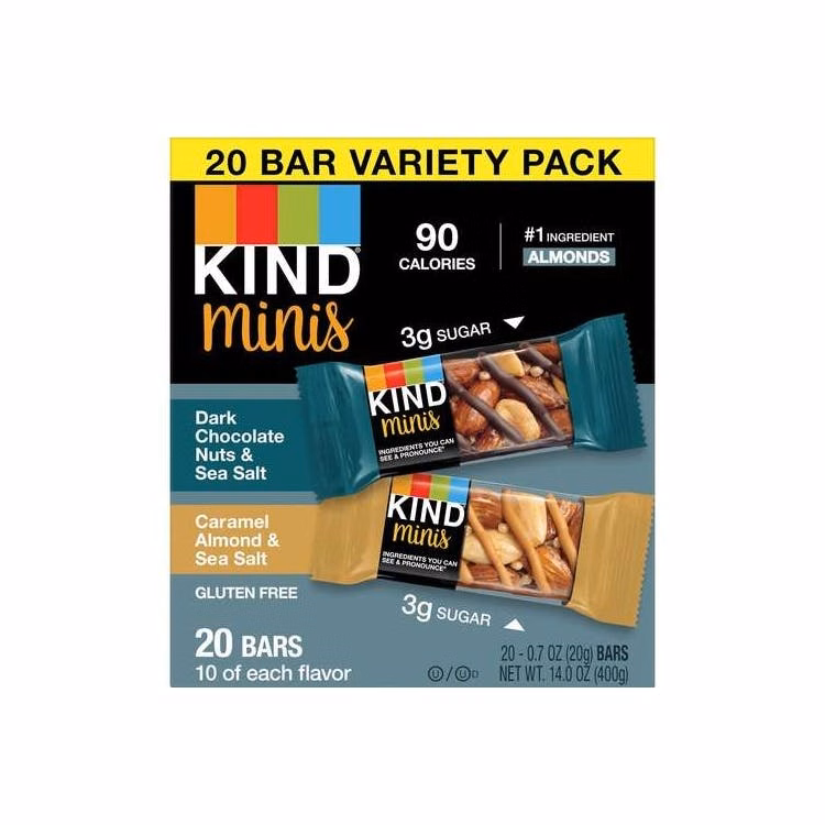 KIND Minis Bars - Variety Pack 20 Bars