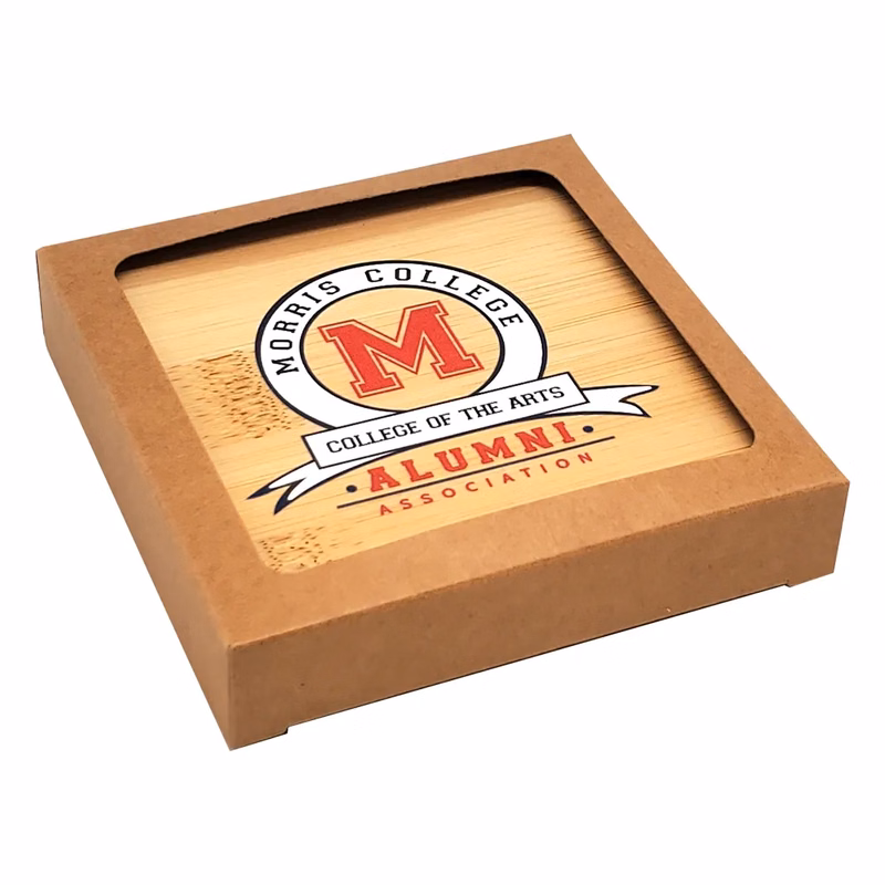 Ultra Vivid Bamboo Wood Coaster Set of 2