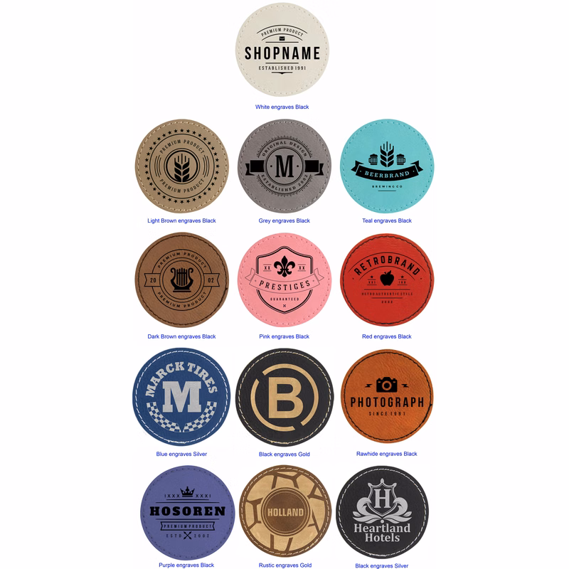 2.5" Round Leatherette Patch with Adhesive