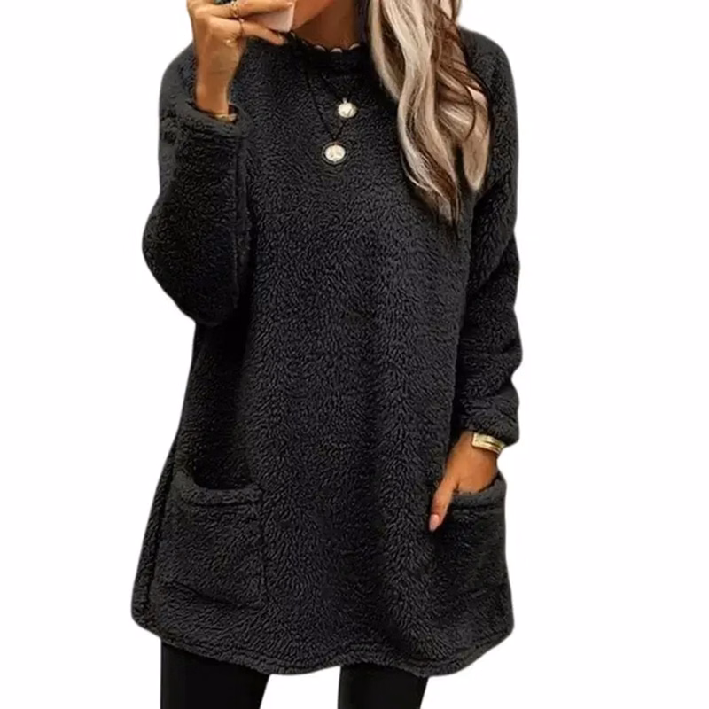 Cozy Cold Print Fleece Pullover Sweatshirt