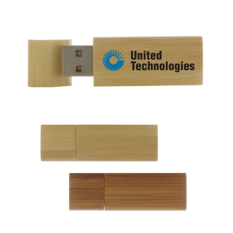16GB Bamboo Wood USB Flash Drive w/Removable Cap 1