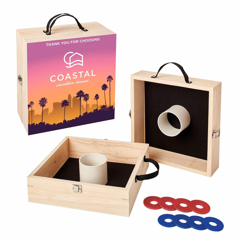 Washer Toss Game Single-Sided, 4 Red & 4 Royal Washers