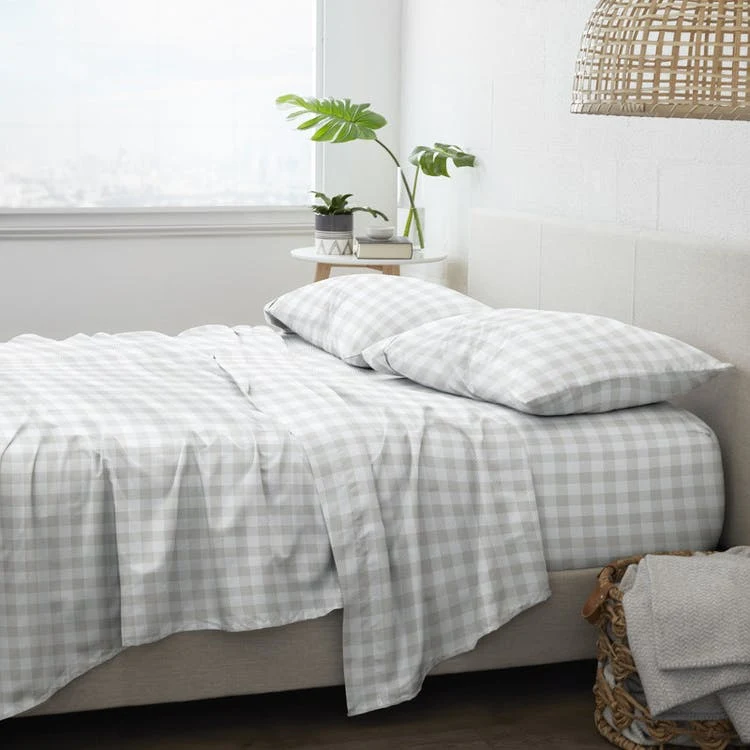 Premium Bed Sheets - Country Plaid King 4 Set 1