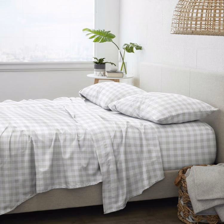 Premium Bed Sheets - Country Plaid Cali King 4 Set