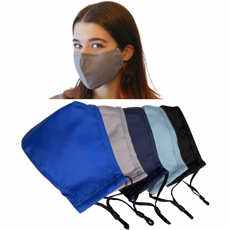 Mask with Sewn-In Filter - 3D 3-Ply Cotton Silkscreened Adju