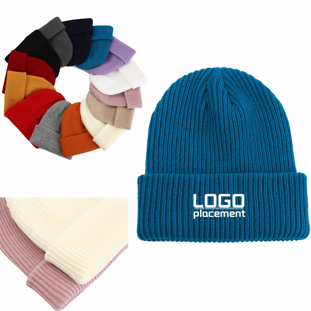 Winter Knitted Beanie, Warm, Various Colors 1
