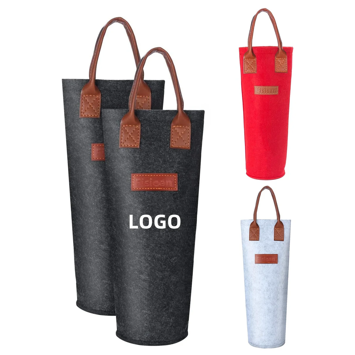 Single Felt Bottle Wine Tote 1