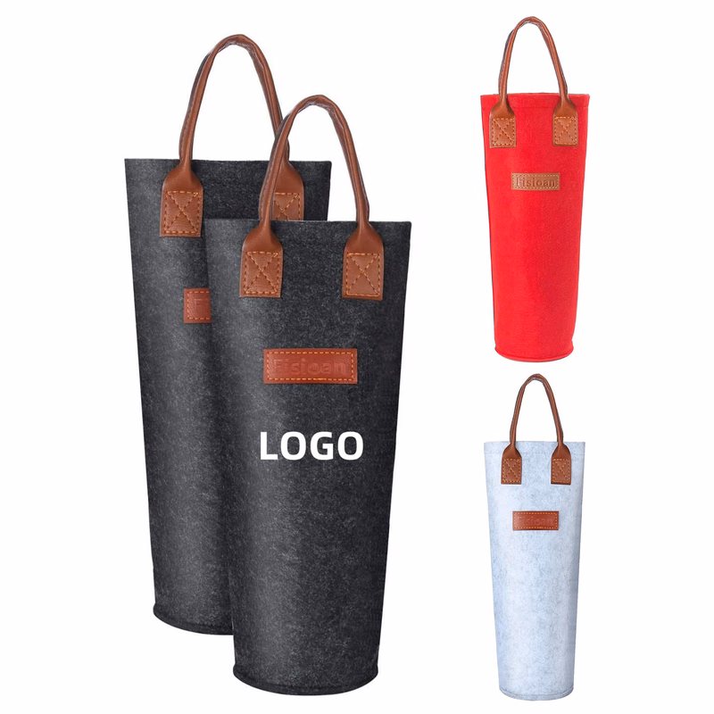 Single Felt Bottle Wine Tote